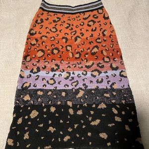 Leopard Print Multicolor Skirt
